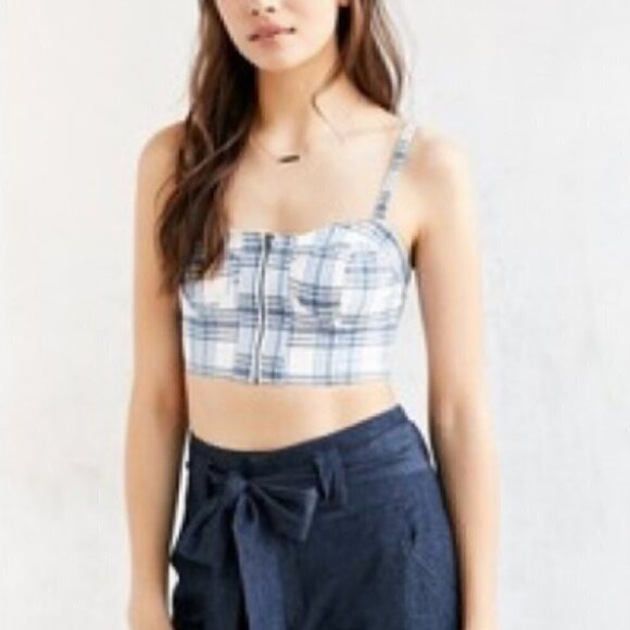 𝅺NWT Urban Outfitters- Bustier Plaid Crop Top Alice - Picture 4 of 4